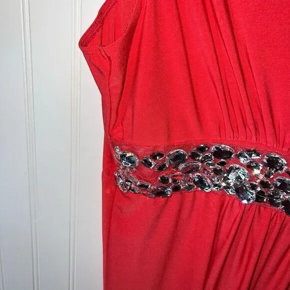 SJP by Sarah Jessica Parker A-Line Maxi Dress/Gown Women Size 1X Coral Sleeveles - Picture 4 of 8